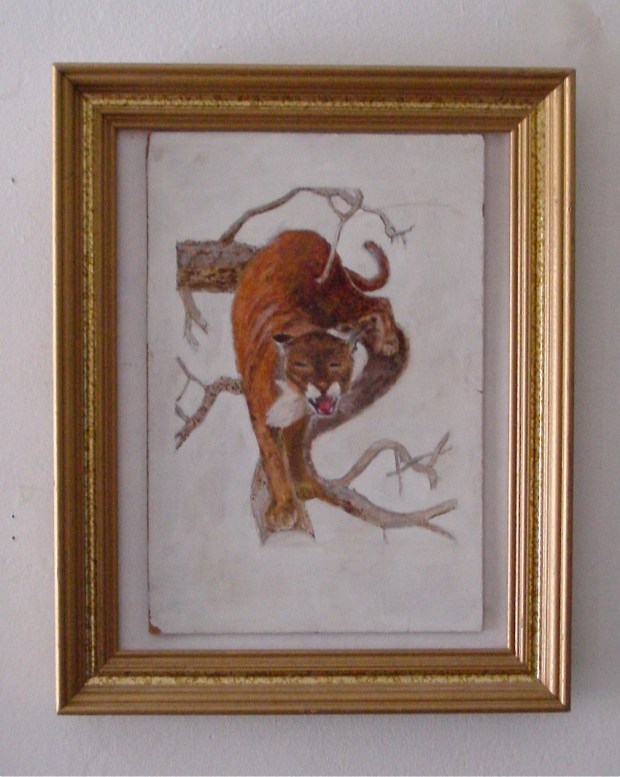 naive cougar painting