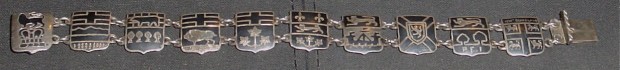 Siam Silver Niello Canadian Provinces Bracelet