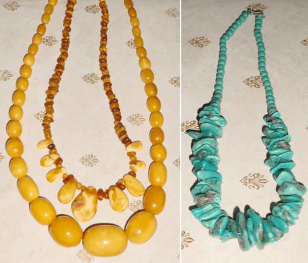 Big Amber and Turquoise necklaces