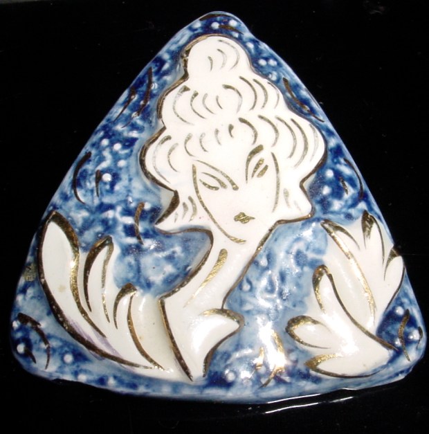 Handpainted Modernist Brooch