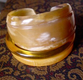 Blond Carved Horn Bangle