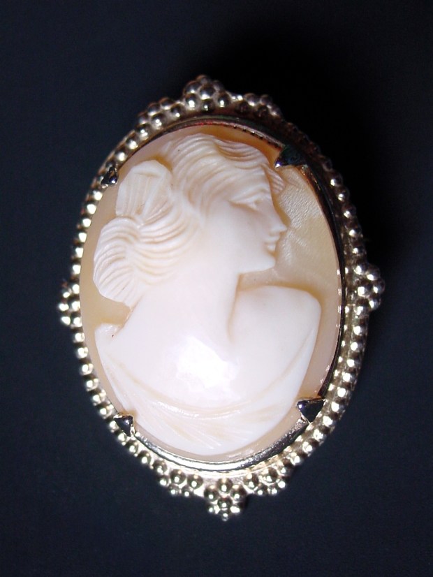Vintage shell cameo brooch