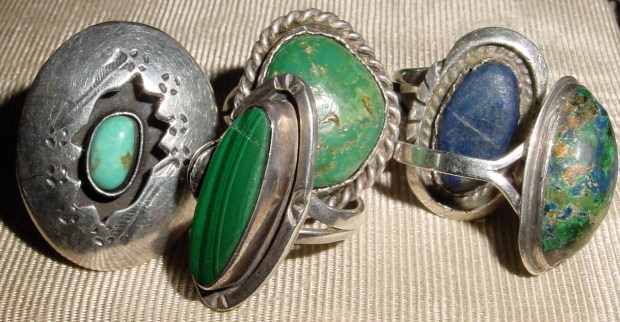 A selection of Native American rings