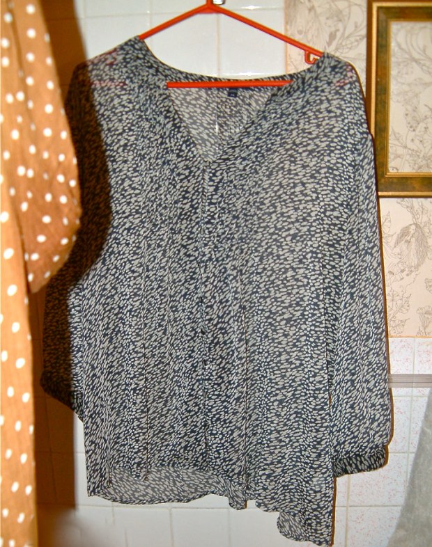Gap 3/4 Sleeve Dotted Blouse Gap Three Quarter Sleeve Dotted Blouse