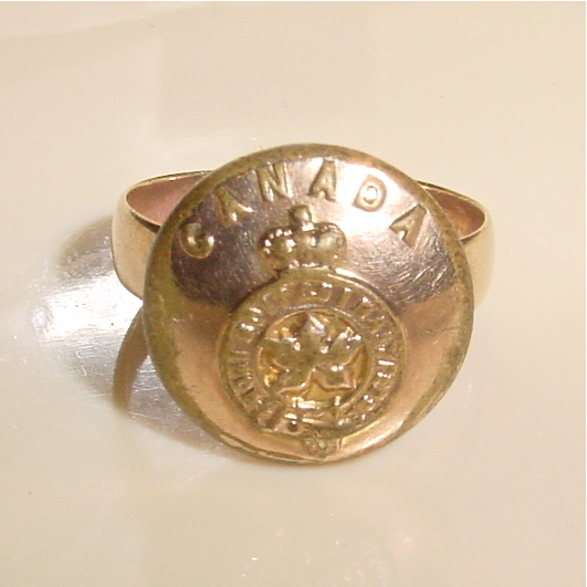 World War I Canada General Service Button Ring