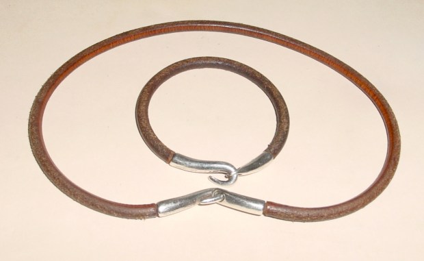 Sterling and Leather Necklace bracelet