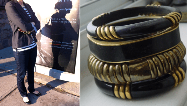 Brass bangle  Horn and Brass bracelets