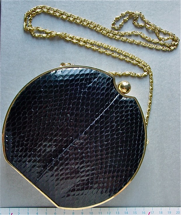 Snakeskin disco purse