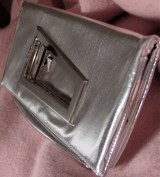 Silver Lamé Thierry Mugler Clutch