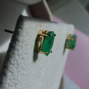 Columbian emerald stud earrings