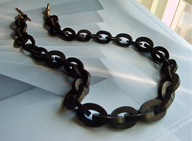 Victorian Gutta Percha watch chain necklace