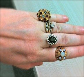 H. Stern Sputnik, diamonds, sapphires, tourmaline and opals rings