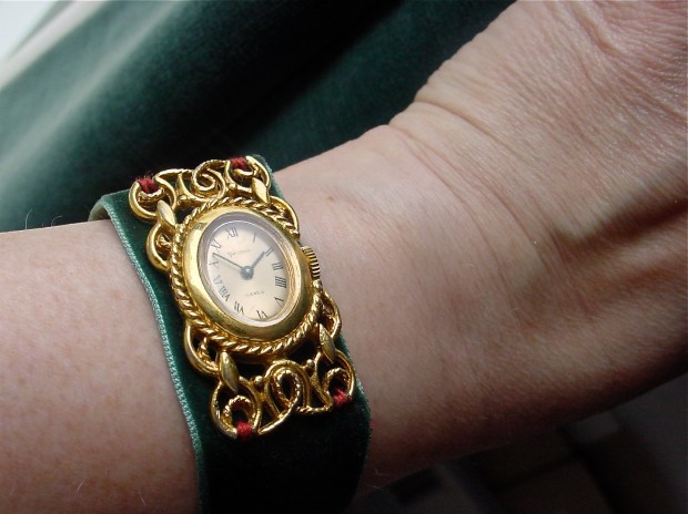 Vintage Vendome Watch with Velvet Strap