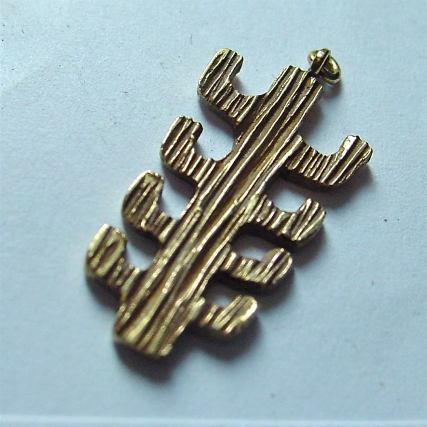 18K Modernist Abstract Pendant