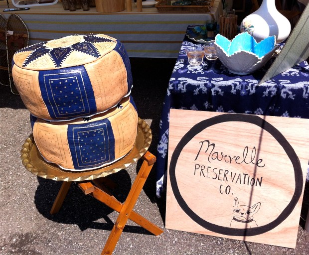 Pair of Moroccan Leather Poufs