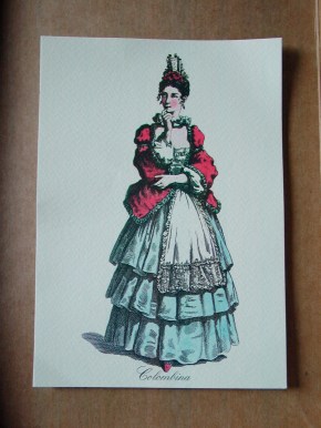 Italian Commedia del arte costume illustration