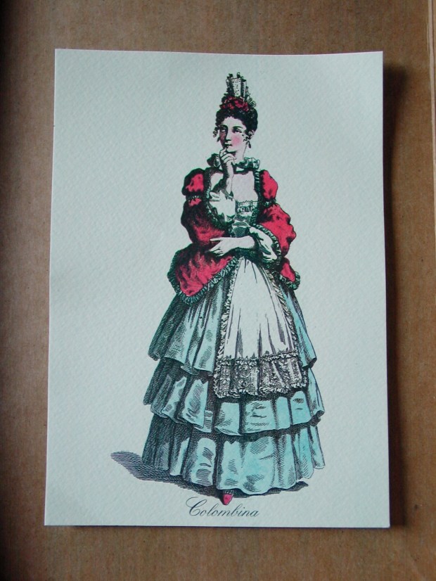 Italian Commedia del arte costume illustration 