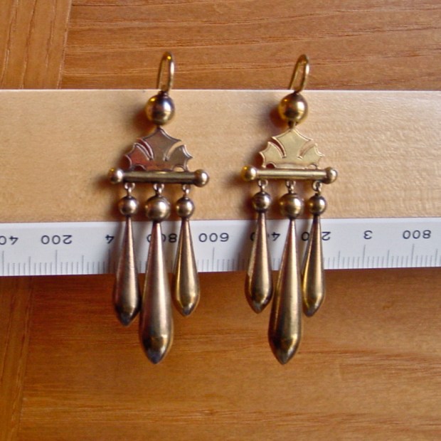 Gold Victorian Girandole Earrings