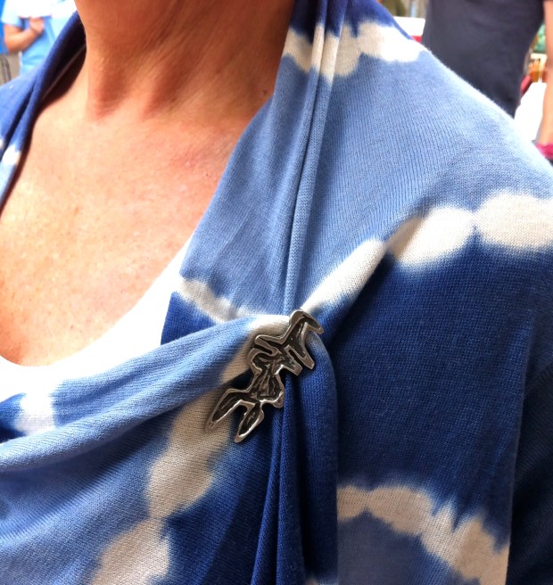 Robert Larin pewter brooch