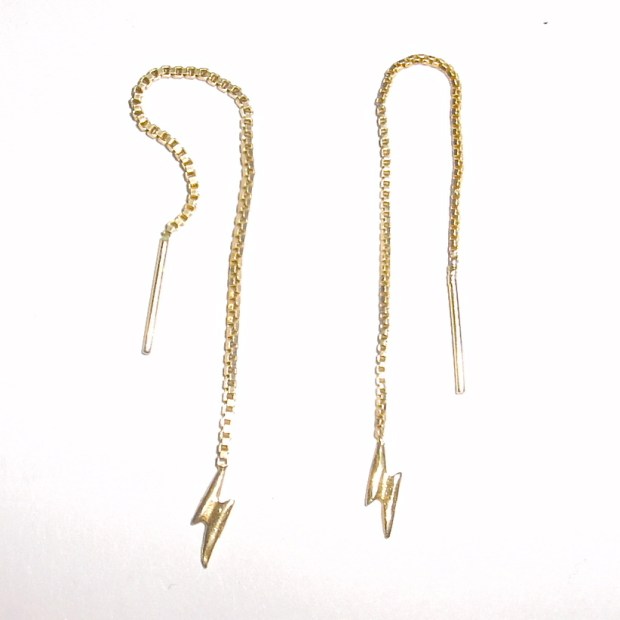 thunderbolt threader earrings