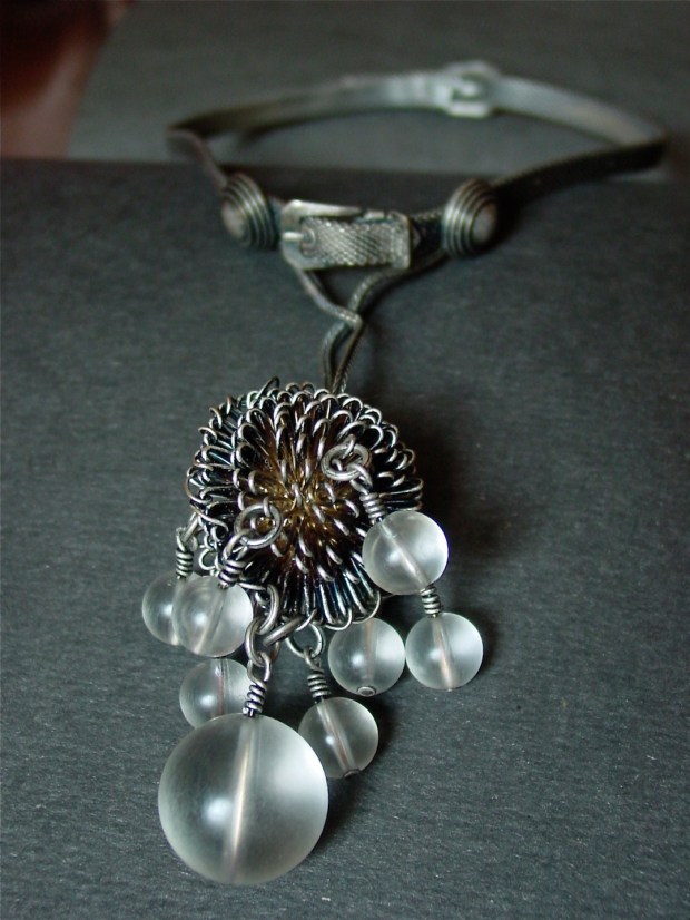 Stephen Stanish Acrylic and Mesh Choker necklace