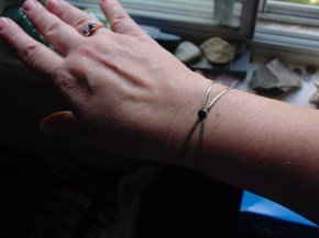 Dainty Silver Onyx Bracelet