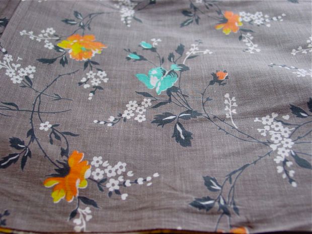 Vintage Floral Print Fabric
