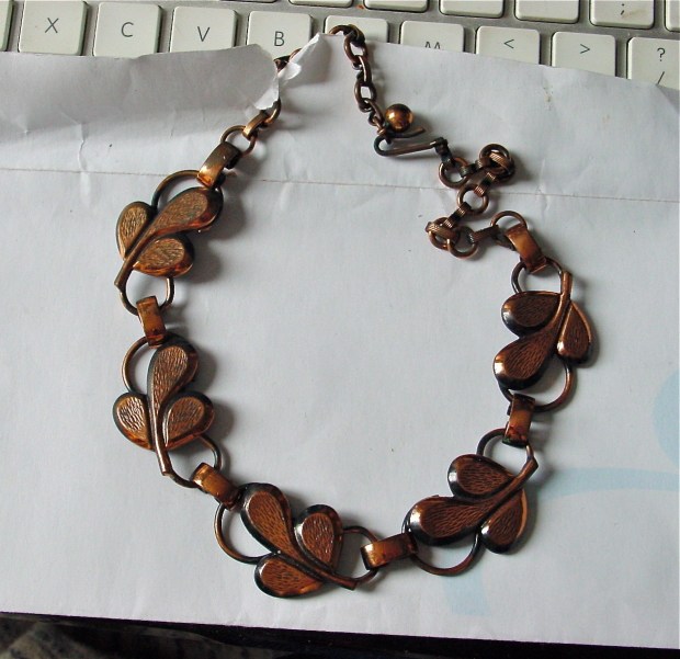 Copper Leaf Collar Necklace