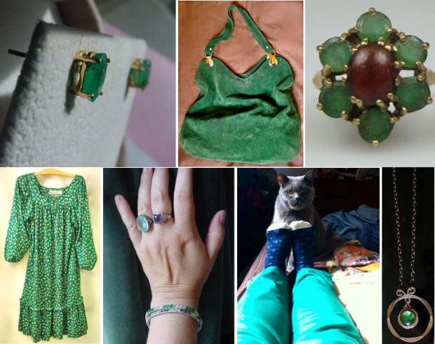 A selection of emerald coloured things
