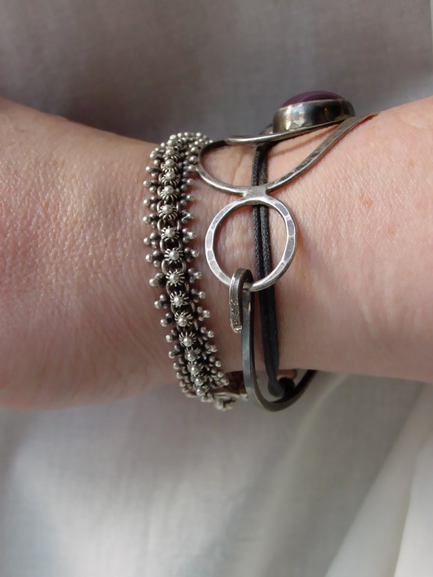silver hand made bracelet