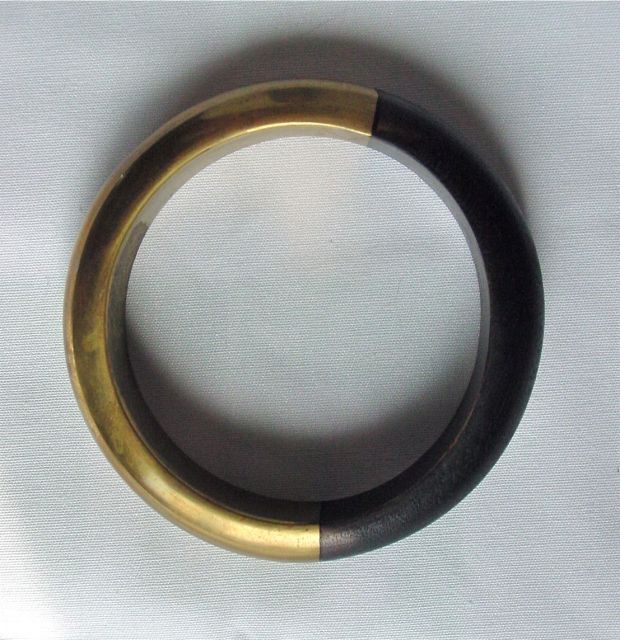 wood and brass bangle