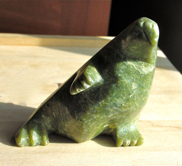 Nook Nuqingaq Nook Green Soapstone Seal INuit
