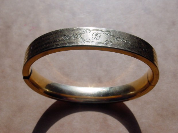 Edwardian Gold filled Hinged Bangle Bracelet