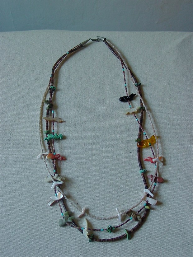 Fox and Bird Heishi Fetish Necklace