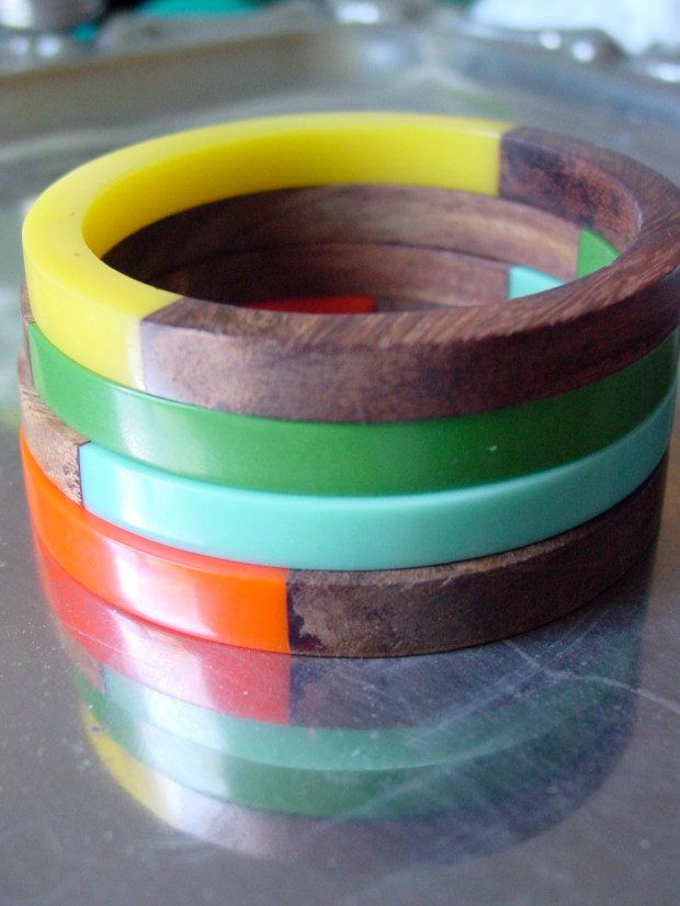 Wood and Plastic Bangles