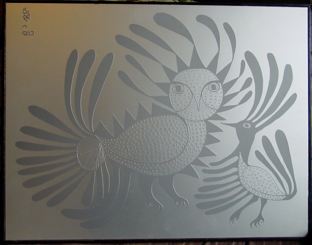 Anojuak Silkscreen Talking Birds