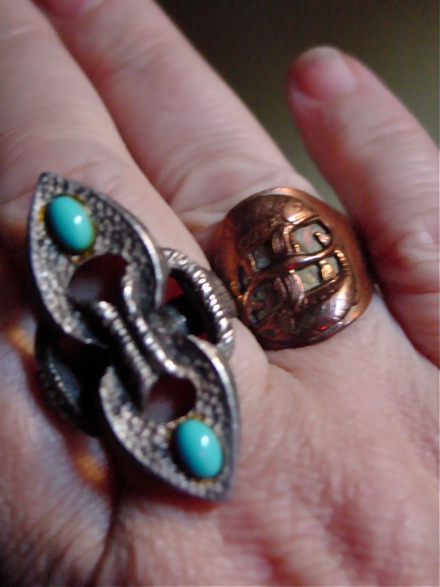mid century modern costume Jewellery Rings
