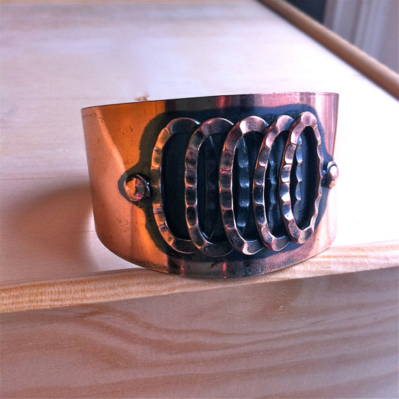 hammered copper cuff bracelet