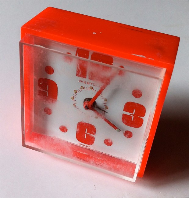 Westclox Plastic Mod Orange travel alarm