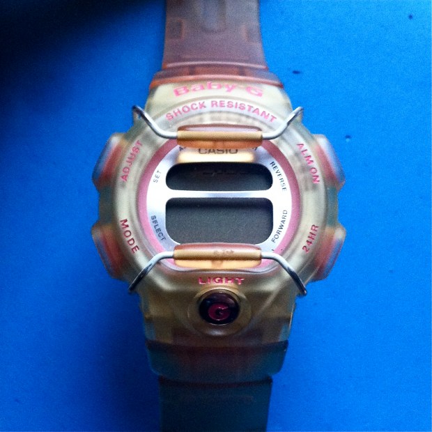 Pink and peach Casio Baby G watch