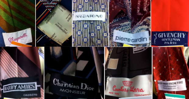 Scrvintage mens tie labels