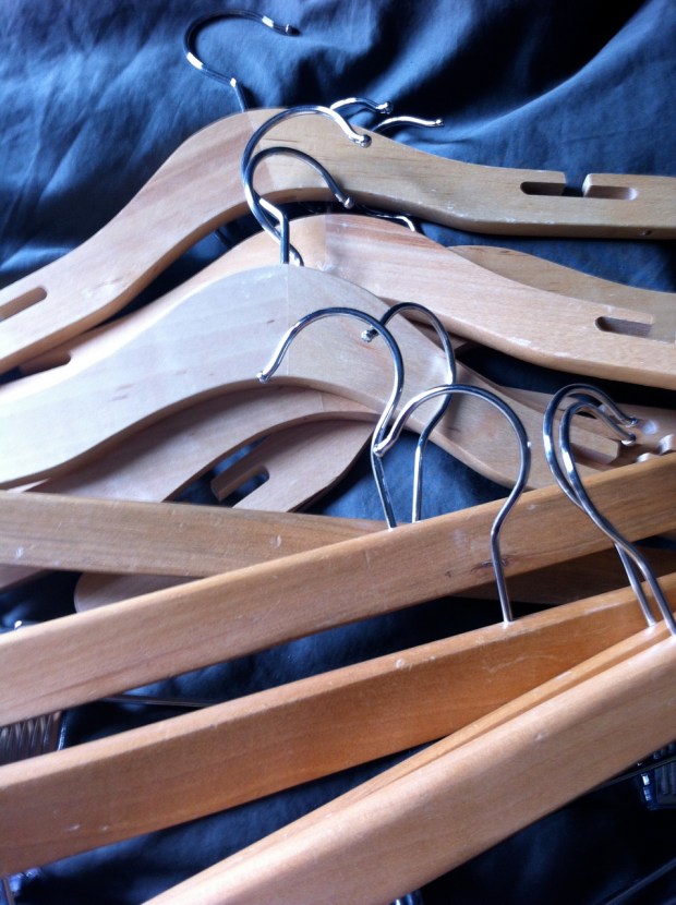 sidewallk find wooden hangers