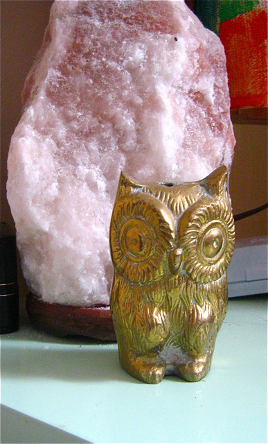 brass owl incense holder