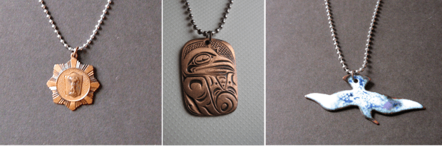 copper pendant silver ball chain