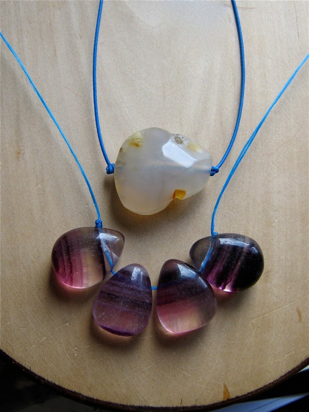 Flourite and Carnelian necklaces