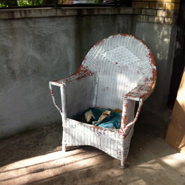 wicker chair sidewalk find