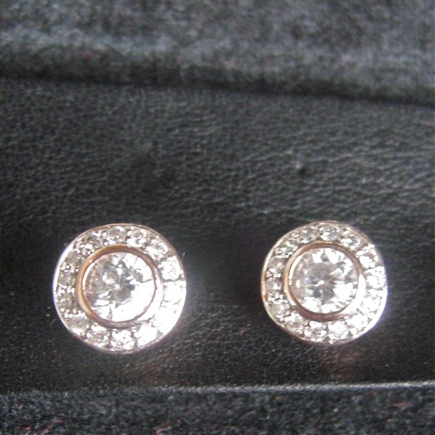 silver cz earrings