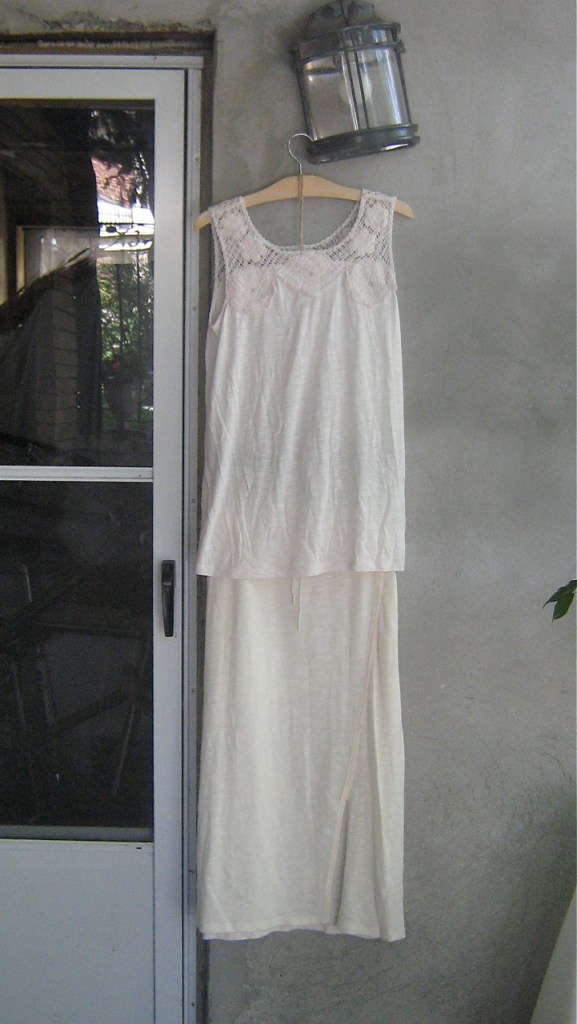 Joe Fesh Ivory crochet top and Skirt