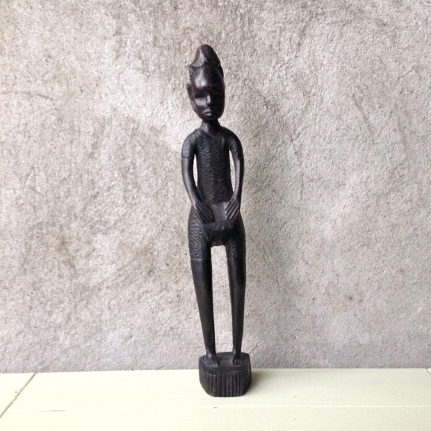 African Mahogany Drummer Sculpture
