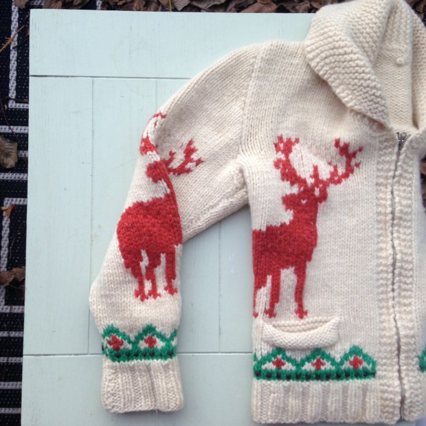 handknit moose sweater